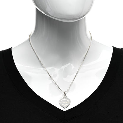 Tiffany Sterling Silver Medium Return To Tiffany Heart Pendant Necklace 2 of 4