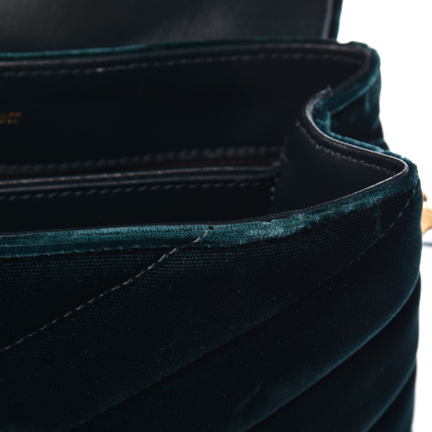Saint Laurent Velvet Y Quilted Monogram Toy Loulou Chain Satchel Dark Ottanio 9 of 18