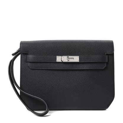 Hermes Togo Kelly Depeches 25 Pouch Black 1 of 9