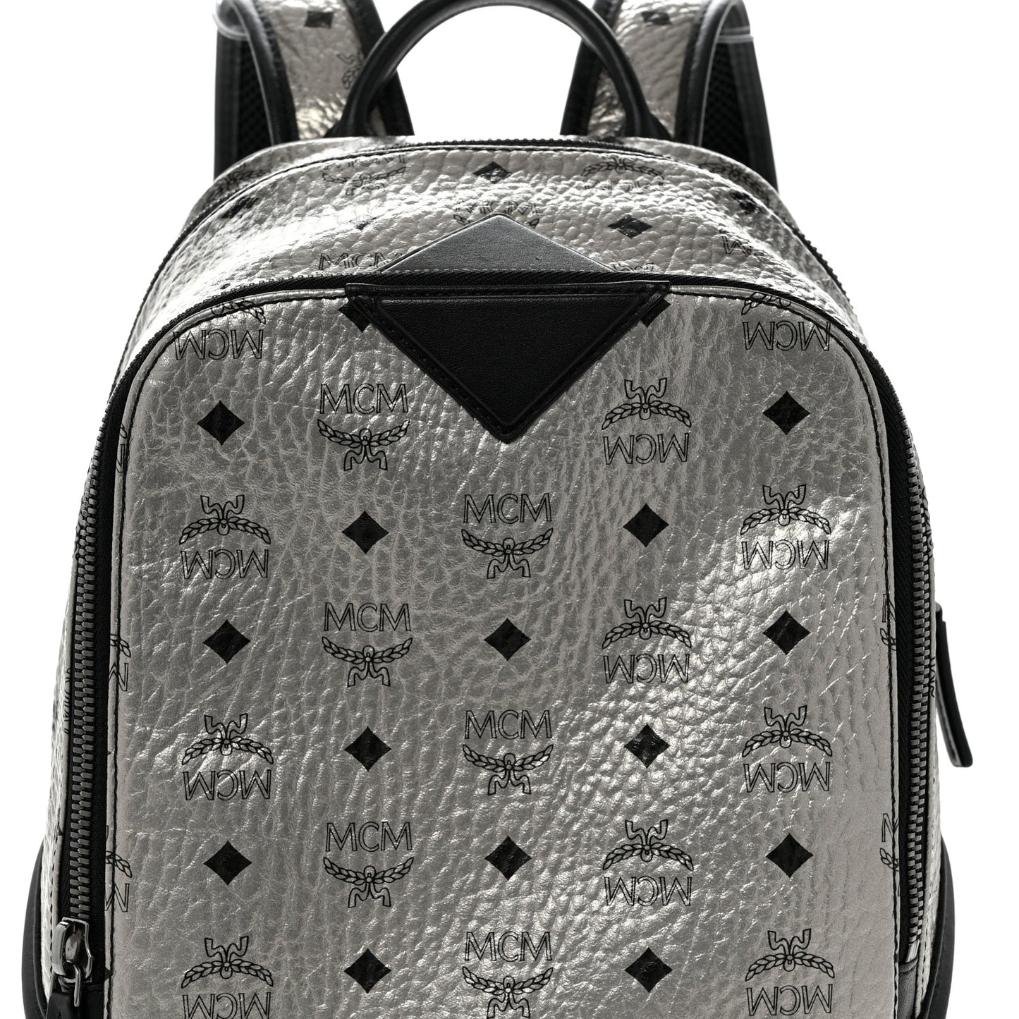 Metallic Visetos Small Duke Backpack Silver