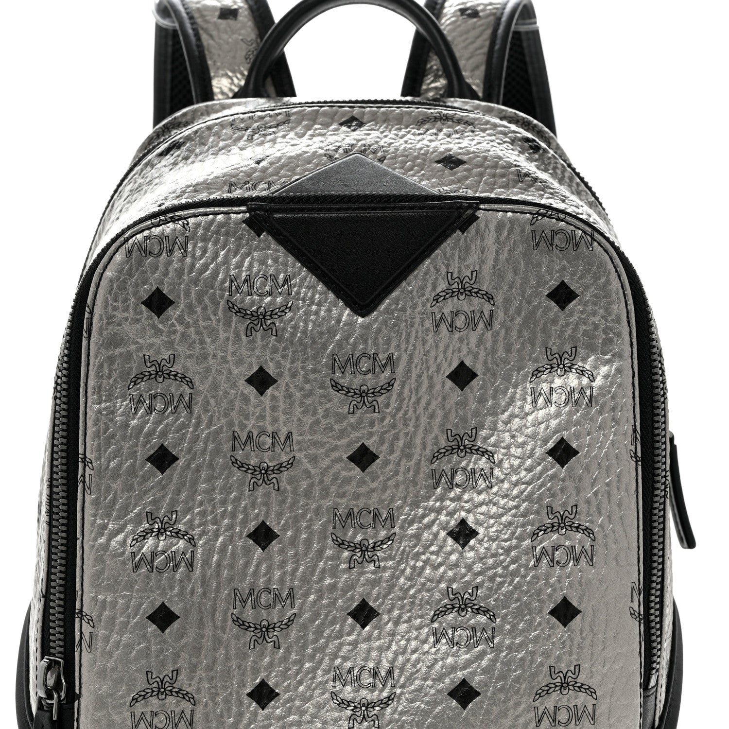 MCM Metallic Visetos Small Duke Backpack Silver 9 of 11