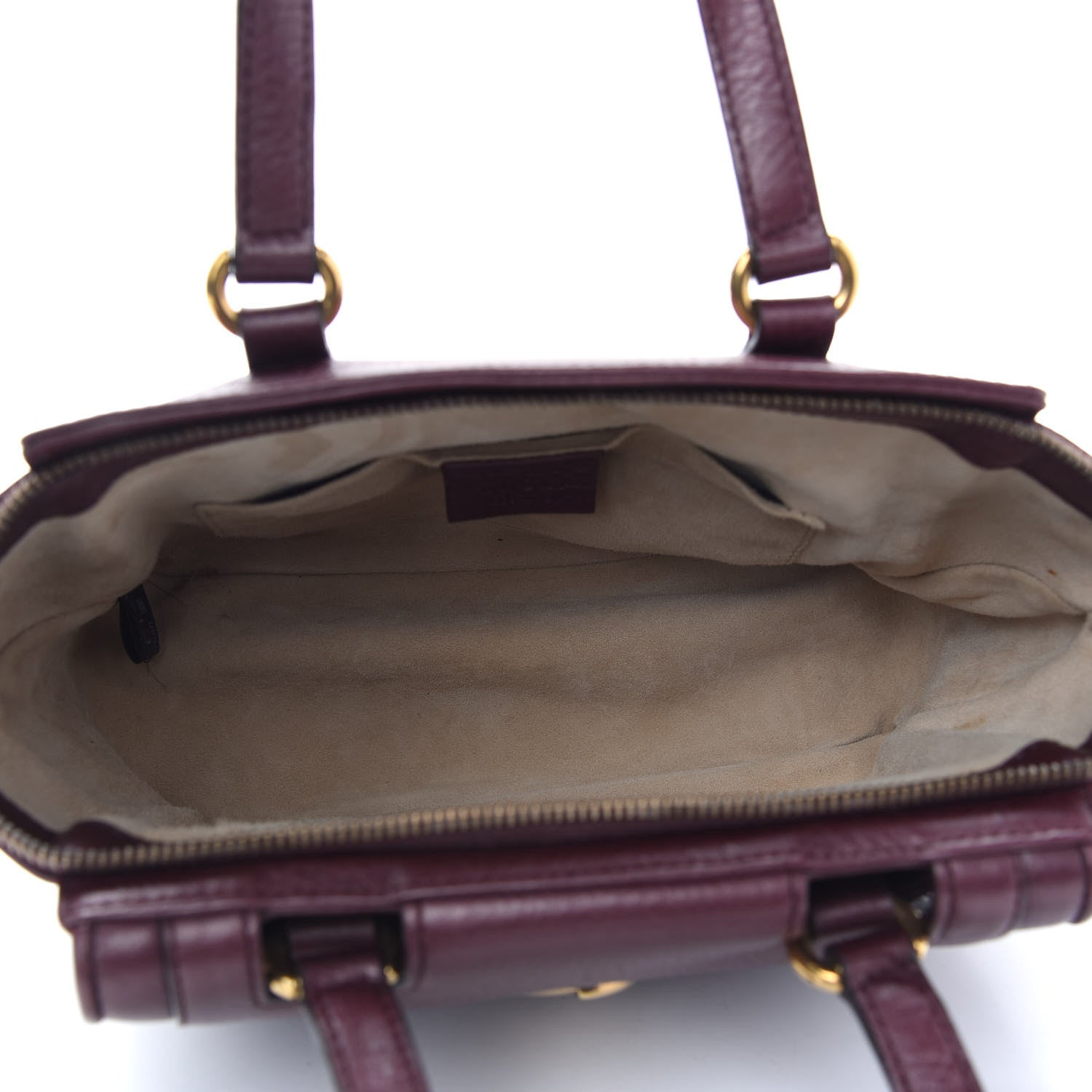 Gucci Pebbled Calfskin Small 1973 Top Handle Satchel Burgundy 5 of 9