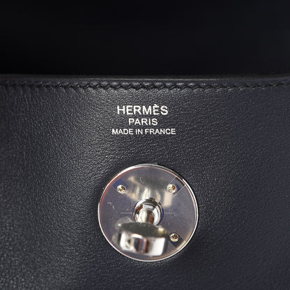 Hermes Swift Epsom Lindy 26 Tressage De Cuir Bleu Indigo Noir Terre Battue 7 of 9