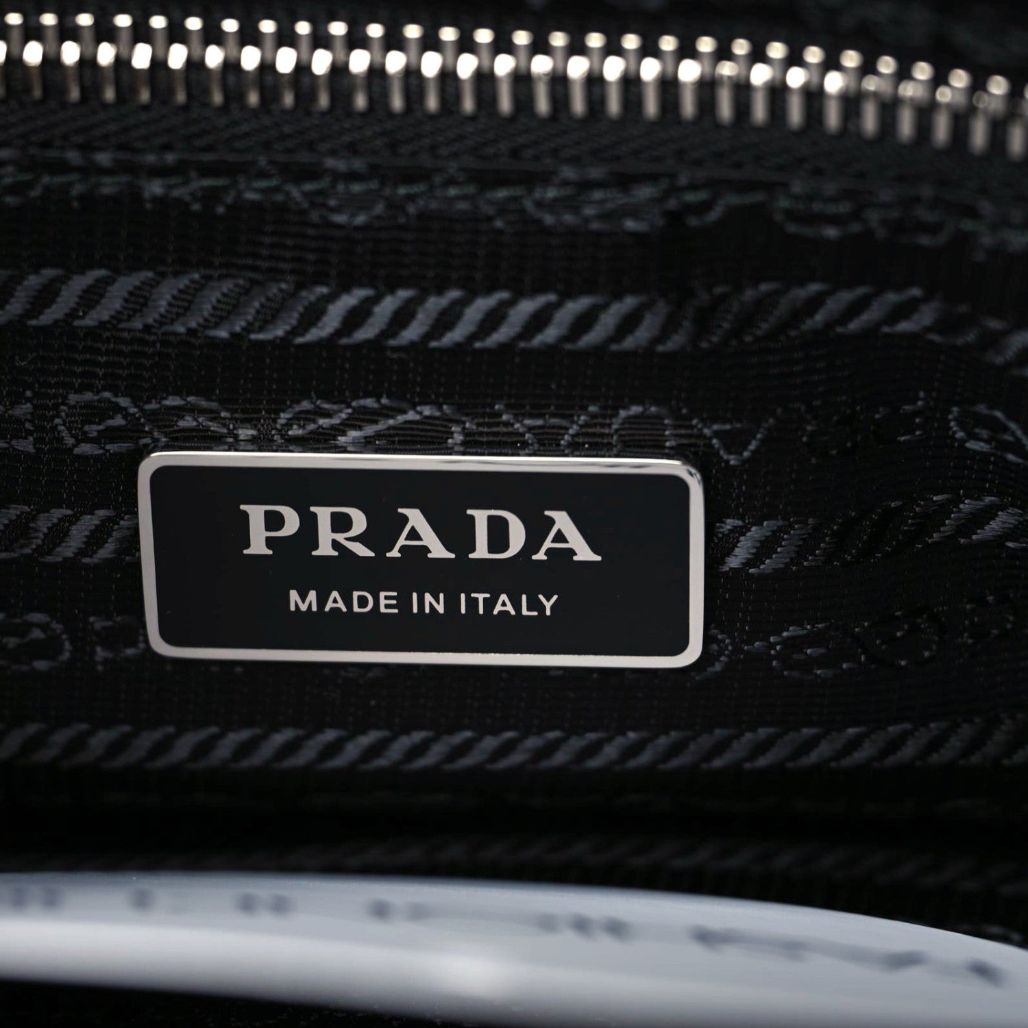 Prada Terry Cloth Tote Bag Black White 8 of 10