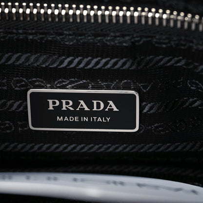 Prada Terry Cloth Tote Bag Black White 8 of 10