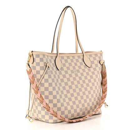 Louis Vuitton Damier Azur Braided Neverfull MM Pink 4 of 11