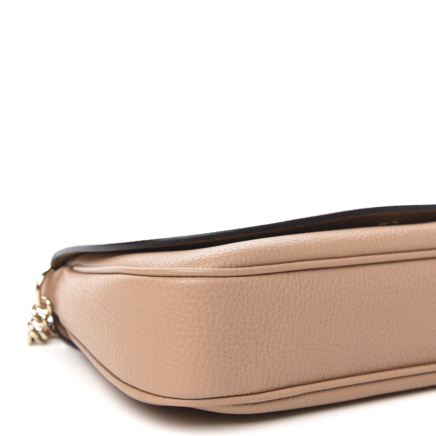 Pebbled Calfskin Medium Soho Flap Crossbody Camelia