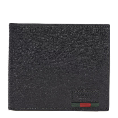 Gucci Calfskin Boar Effect Web Bi-Fold Wallet Black 1 of 6