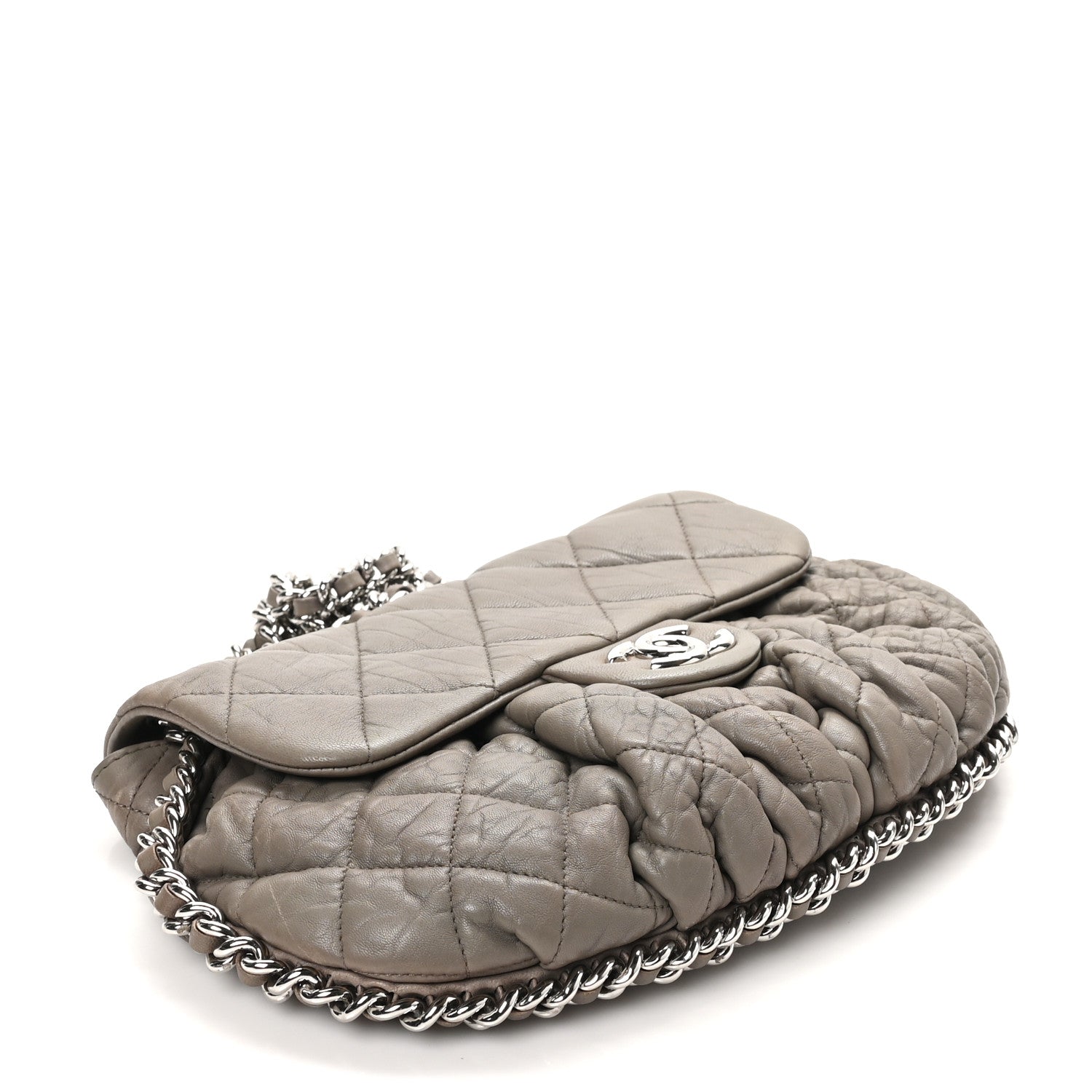 Chanel Washed Lambskin Quilted Medium Chain Around Messenger Taupe 4 of 10