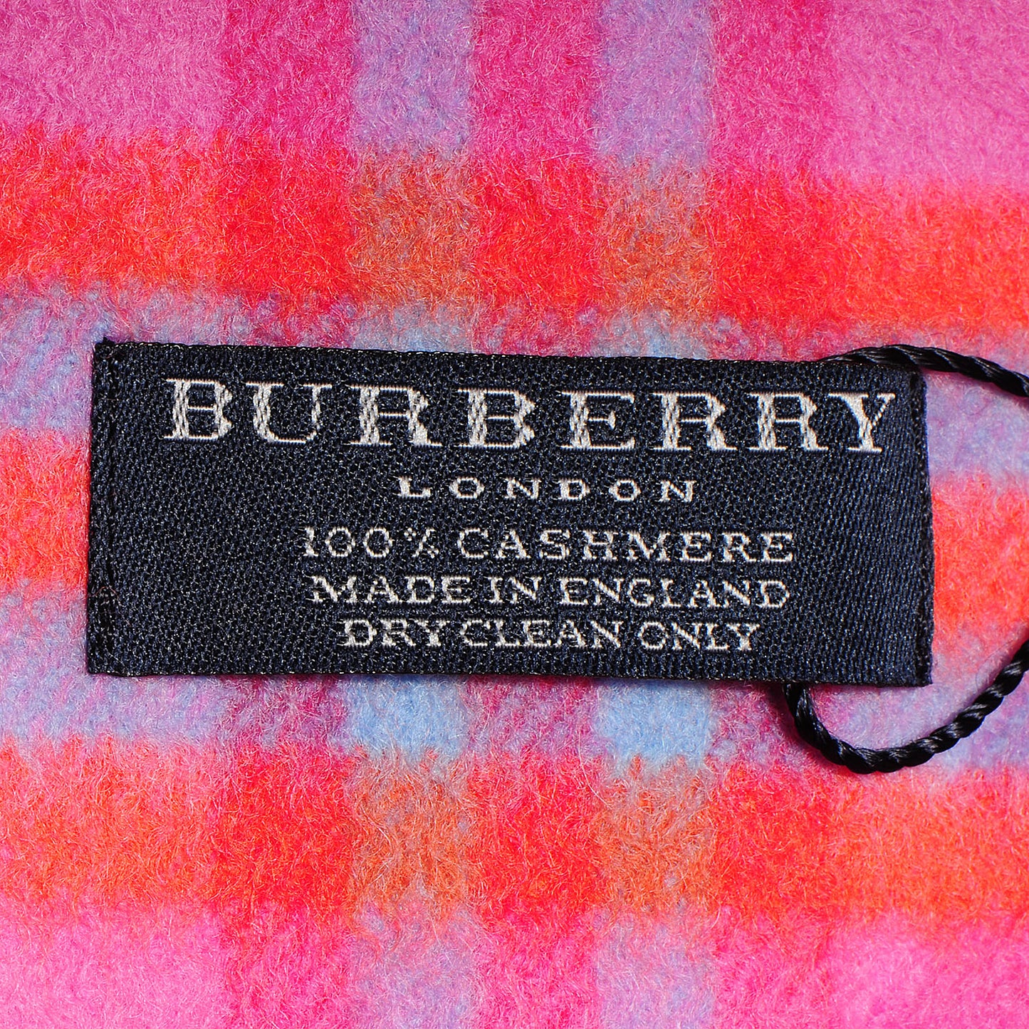 Cashmere Check Fringe Scarf Pink