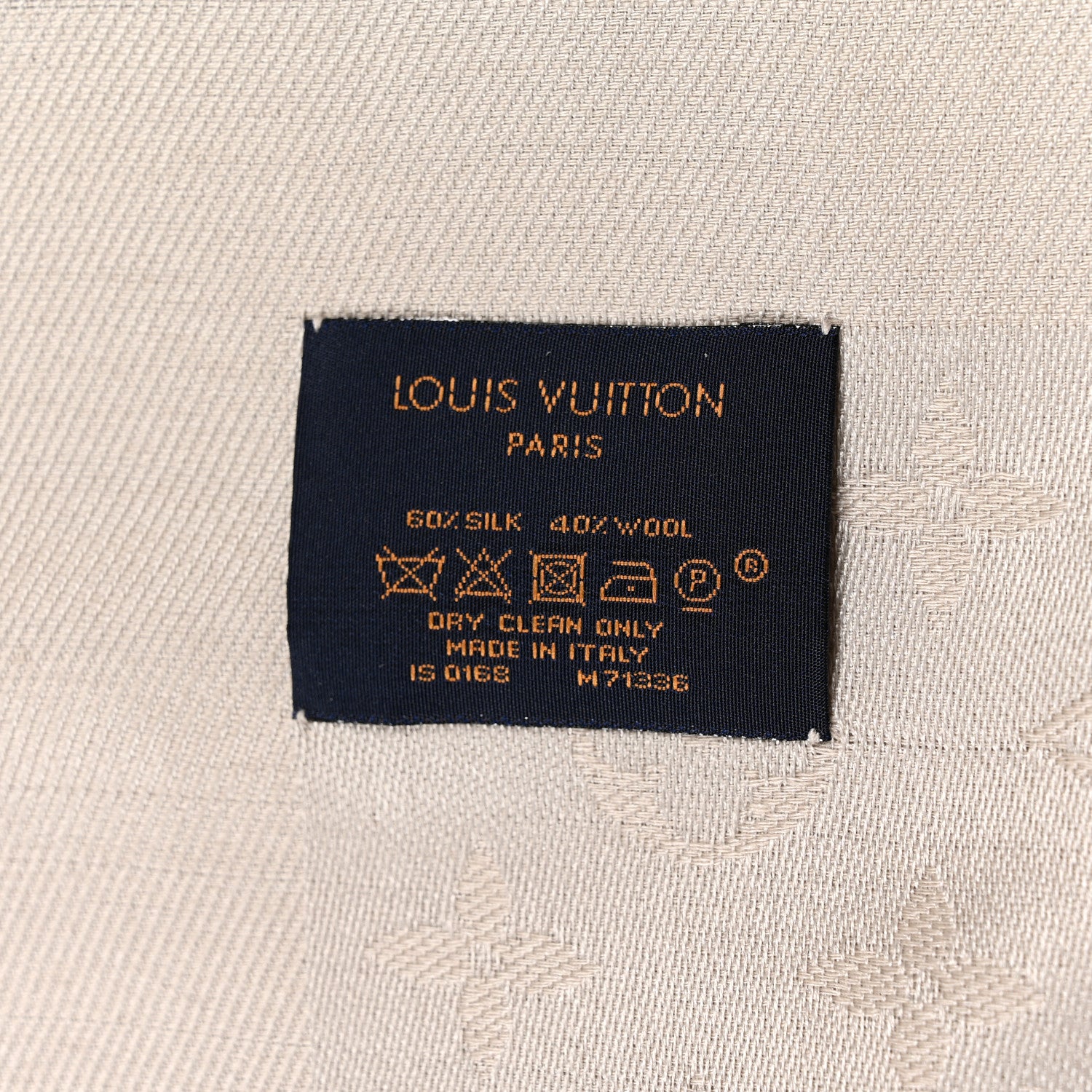 Louis Vuitton Silk Wool Monogram Shawl Greige 5 of 5