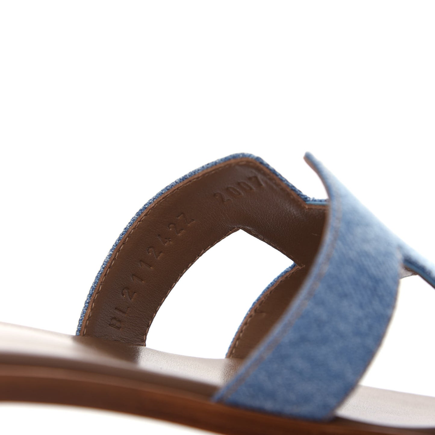 Denim Canvas Oran Sandals 36.5 Bleu Clair
