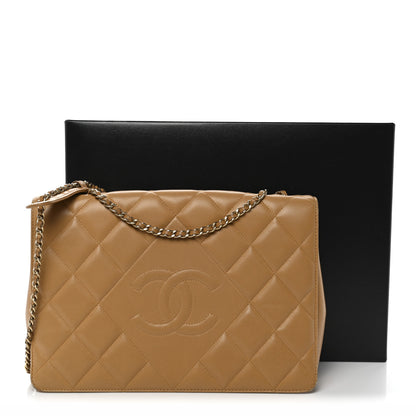 Chanel Lambskin Quilted Medium Diamond CC Flap Beige 13 of 13