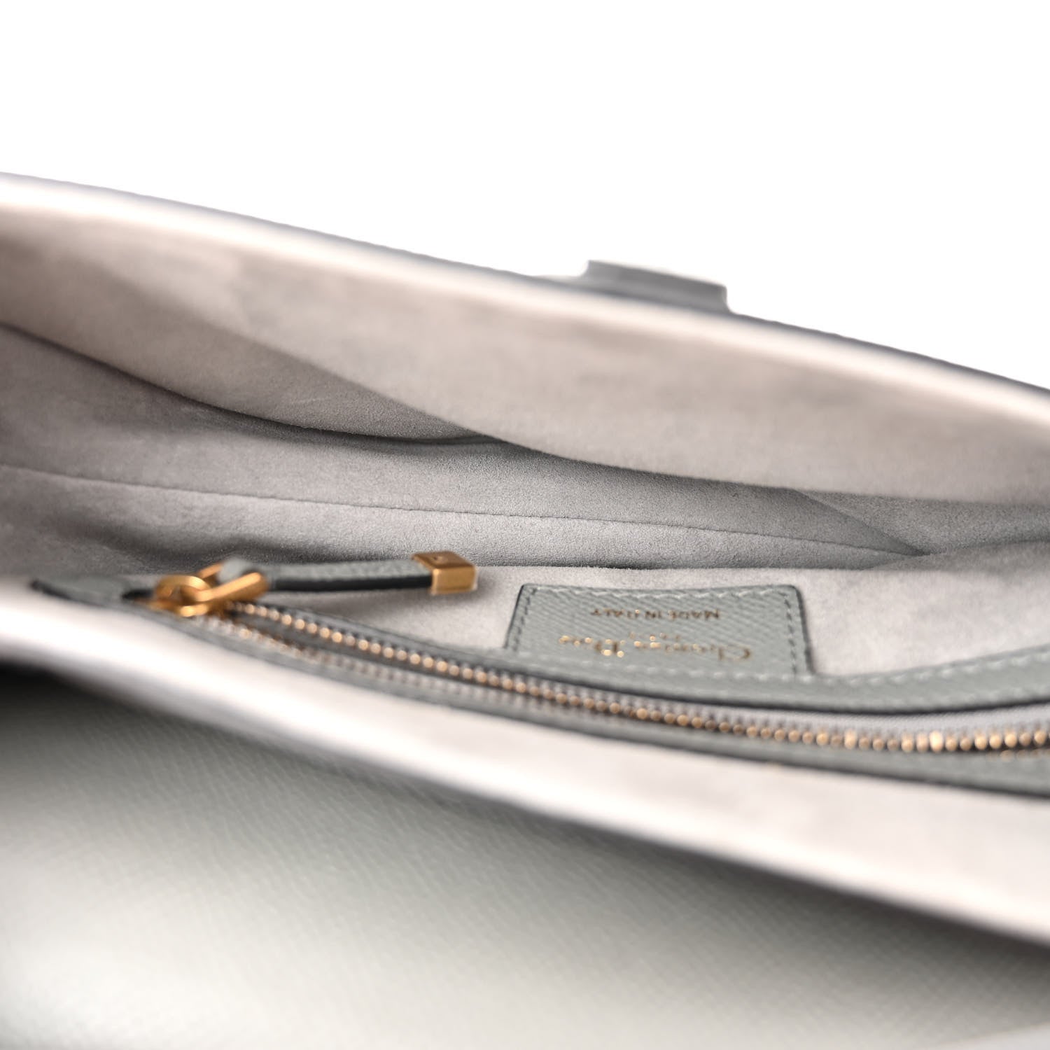 Christian Dior Grained Calfskin Saddle Bag Grey Stone 5 of 10