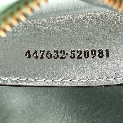 Gucci Iridescent Nappa Chevron Matelasse Small GG Marmont Chain Shoulder Bag Iridescent Salvy Green 7 of 10