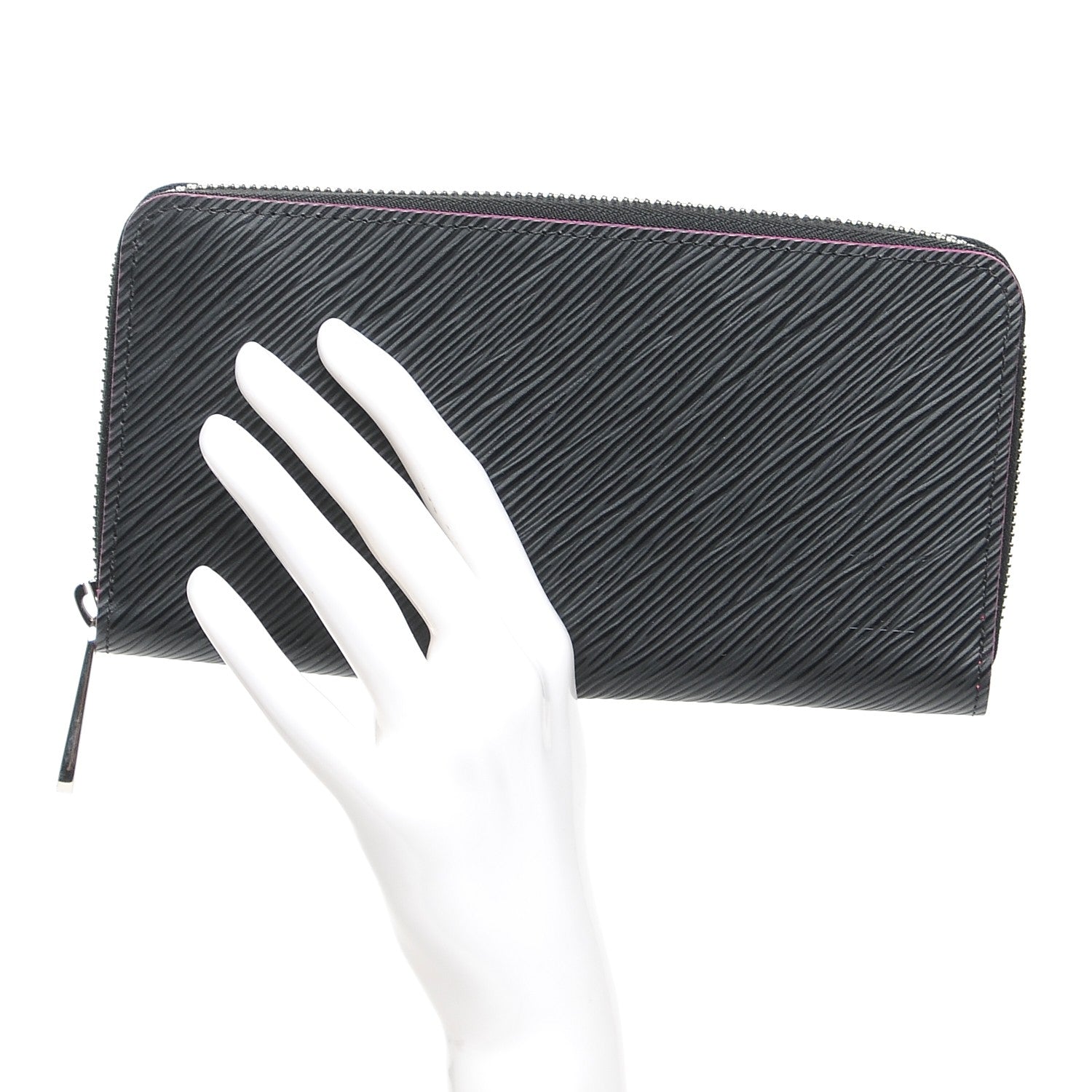 Louis Vuitton Epi Zippy Wallet Black Hot Pink 2 of 7