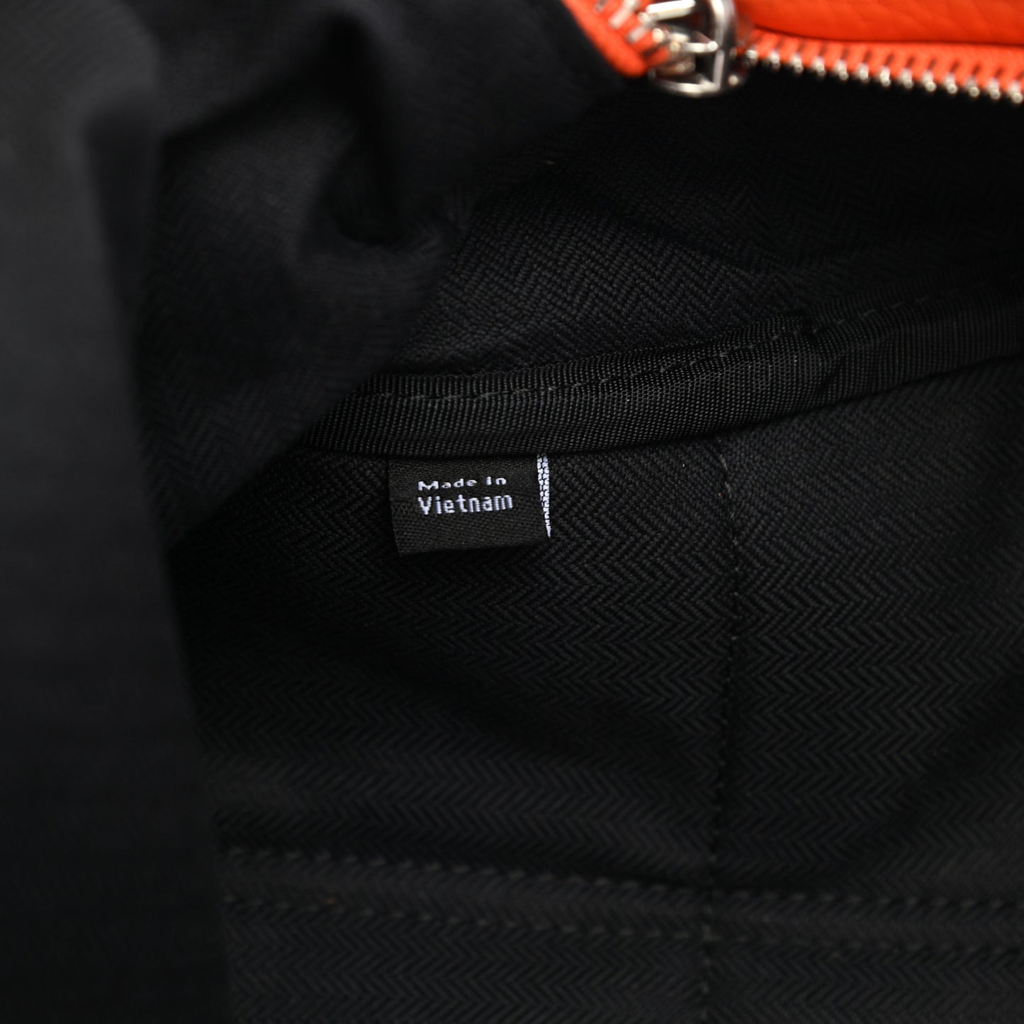Heavy Grain Calfskin Zipped Backpack Mandarin Orange