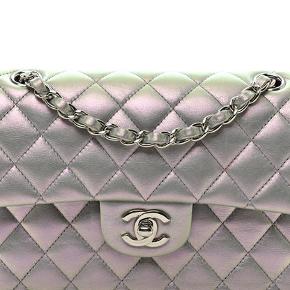 Chanel Iridescent Calfskin Quilted Small Double Flap Light Purple 5 of 12