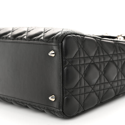 Christian Dior Lambskin Cannage Medium Lady Dior Crystal Strap Black 10 of 11