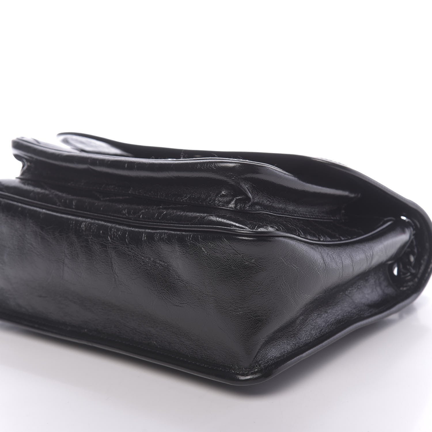 Saint Laurent Crinkled Calfskin Matelasse Monogram Medium Niki Chain Satchel Black 8 of 9