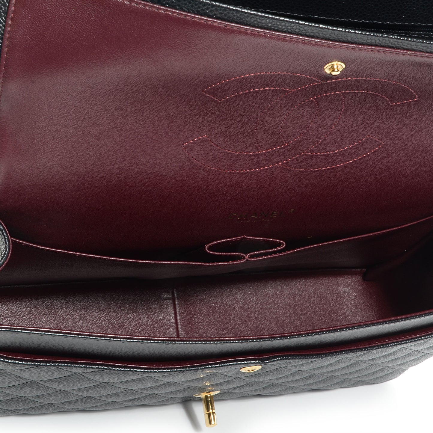 Caviar Quilted Maxi Double Flap Black
