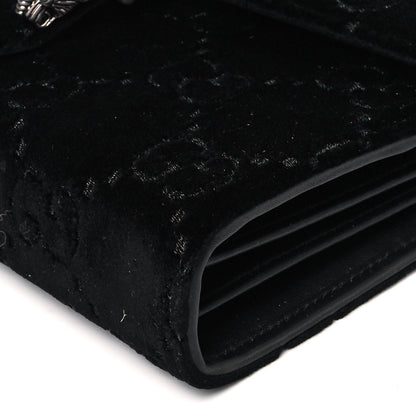 Gucci Velvet GG Monogram Mini Dionysus Chain Wallet Black 7 of 11