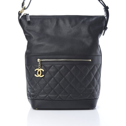 Chanel Grained Calfskin Quilted Casual Style Hobo Black 8 of 10