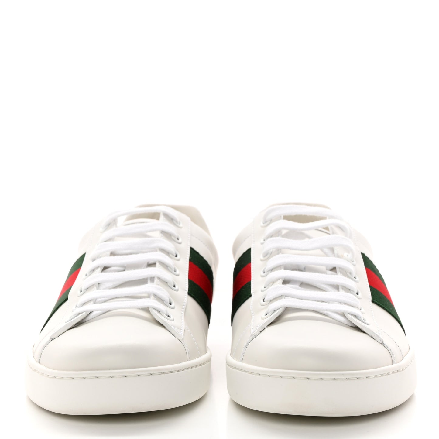 Calfskin Crocodile Web Mens Ace Sneakers 8 White Green