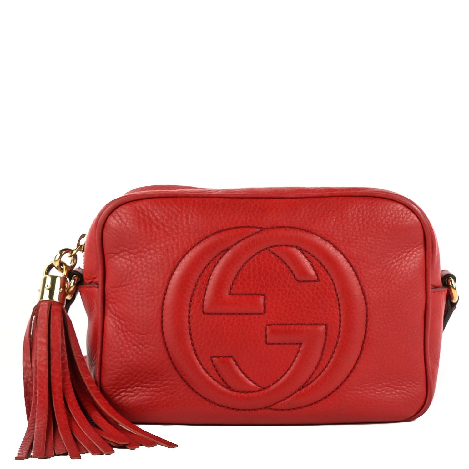 Gucci Pebbled Calfskin Small Soho Disco Bag Vibrant Red 1 of 6