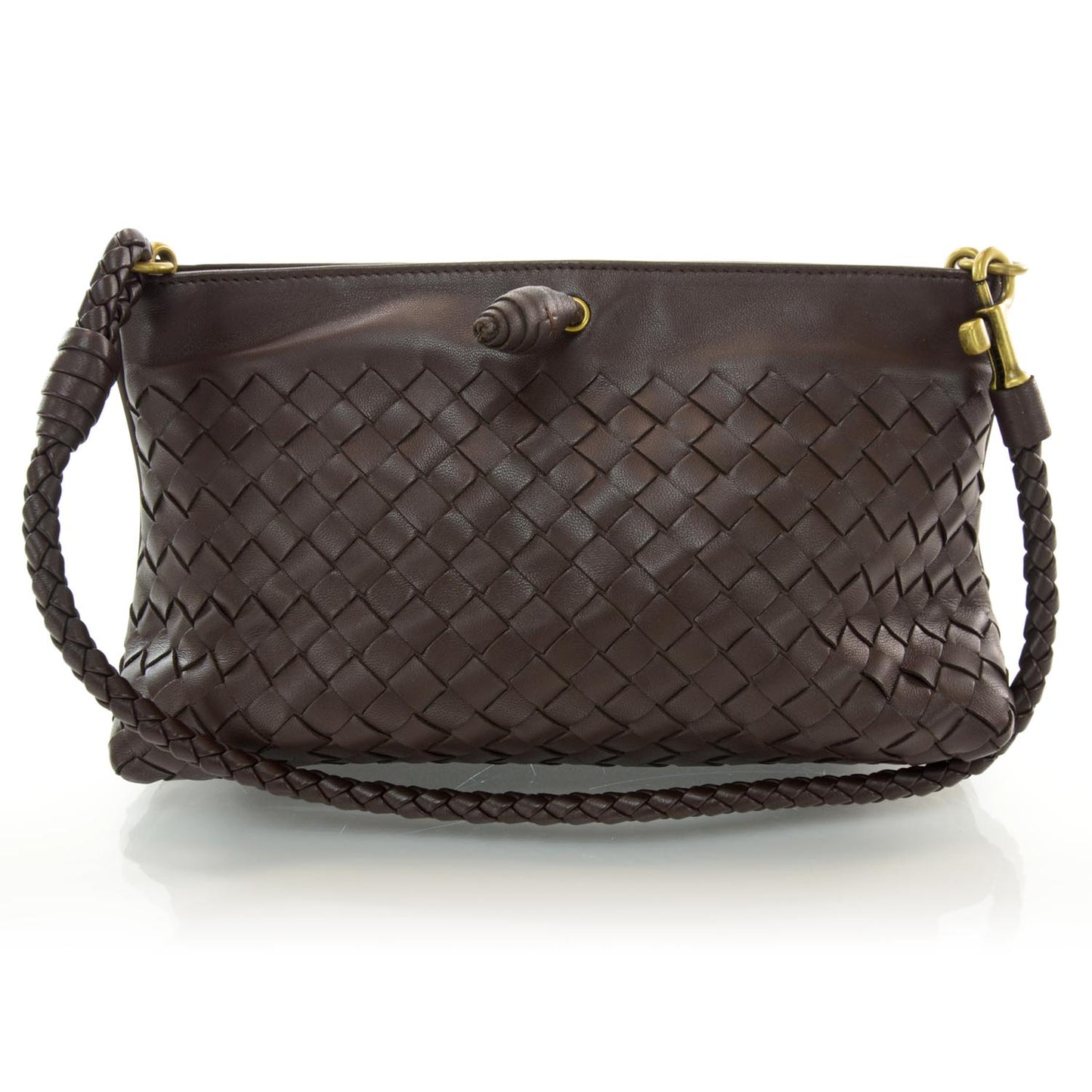 Nappa Intrecciato Mini Shoulder Bag Ebano