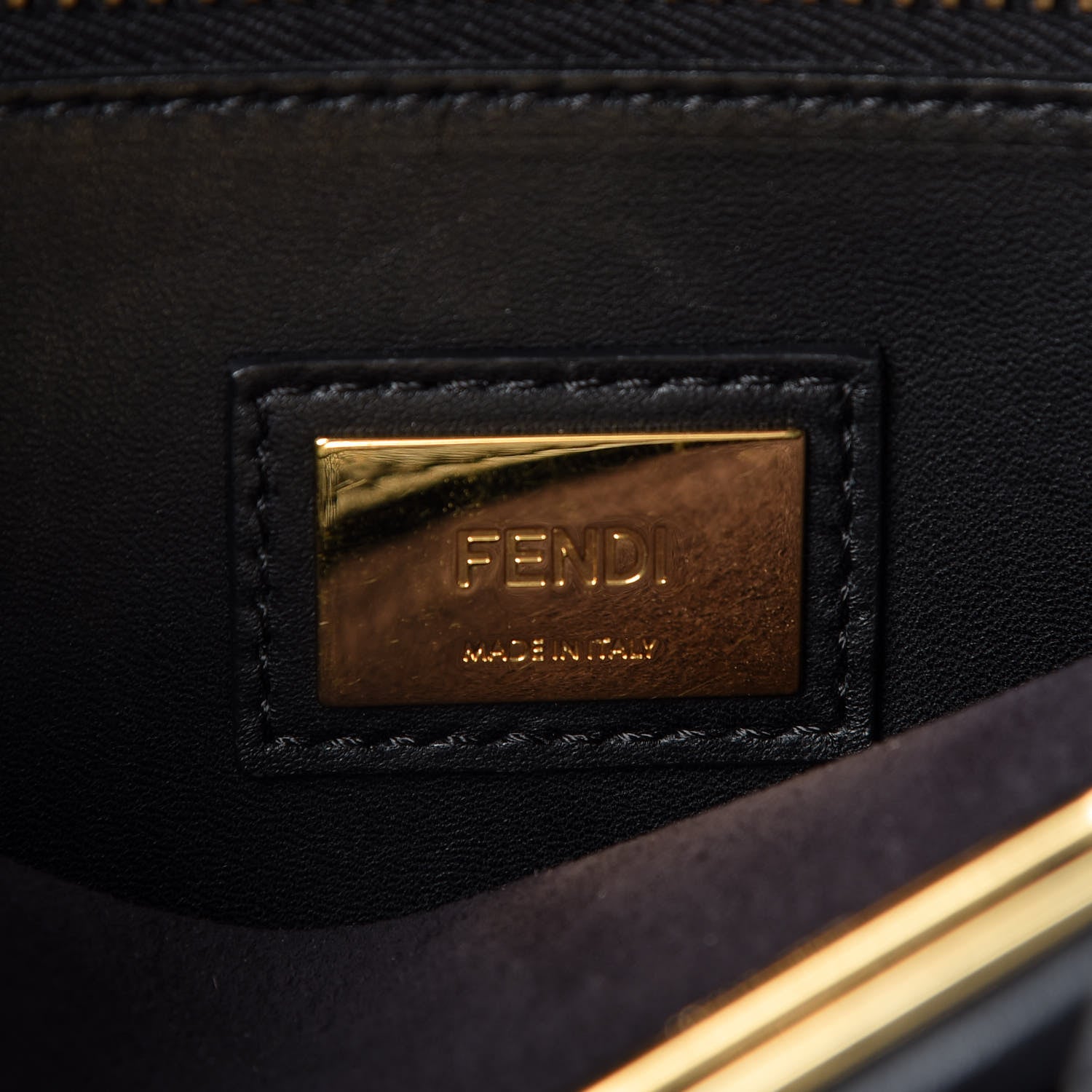 Fendi Vitello Seta Shiny Nappa Medium Peekaboo Iconic Satchel Black 8 of 10