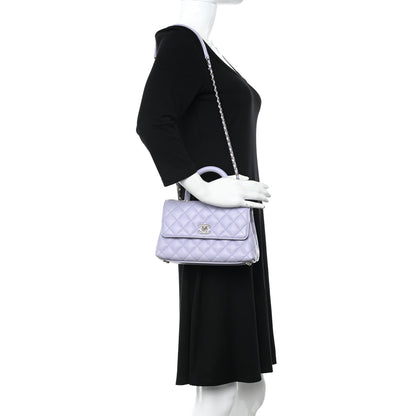 Chanel Caviar Quilted Mini Coco Handle Flap Light Purple 2 of 11