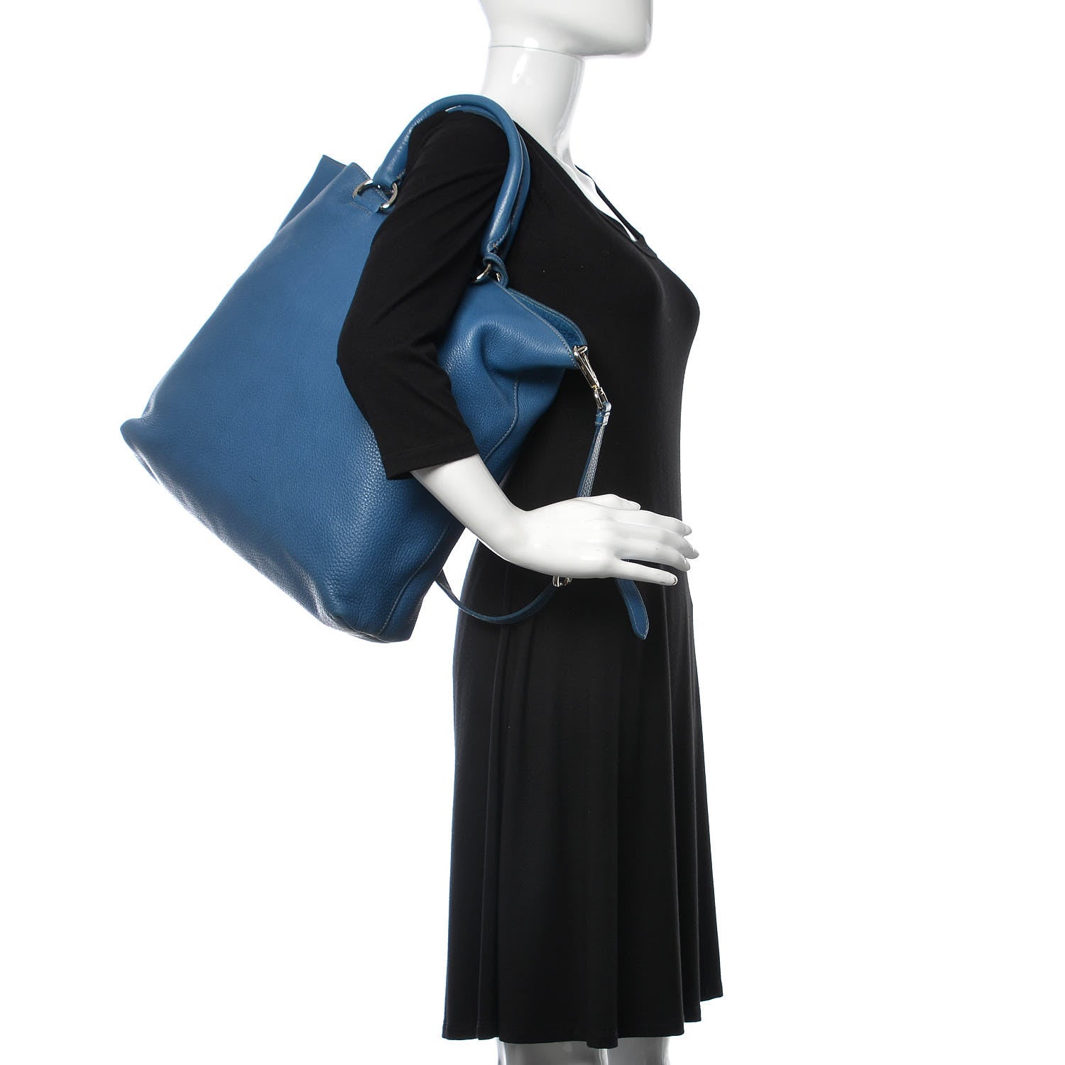 Prada Vitello Daino Tote Cobalto 2 of 18
