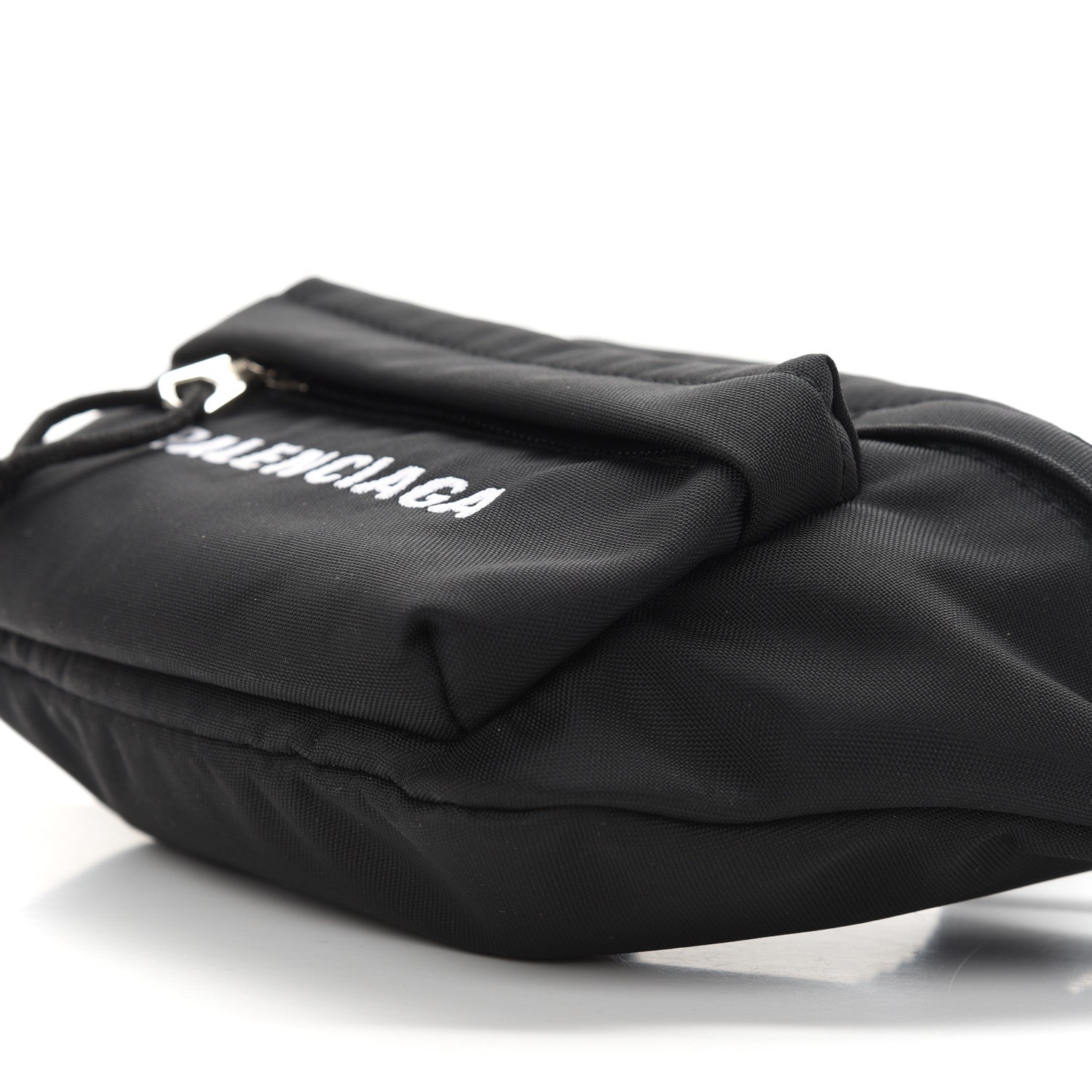Balenciaga Sport Nylon Logo Embroidered Wheel Belt Bag Black White 9 of 9