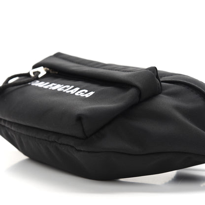 Balenciaga Sport Nylon Logo Embroidered Wheel Belt Bag Black White 9 of 9