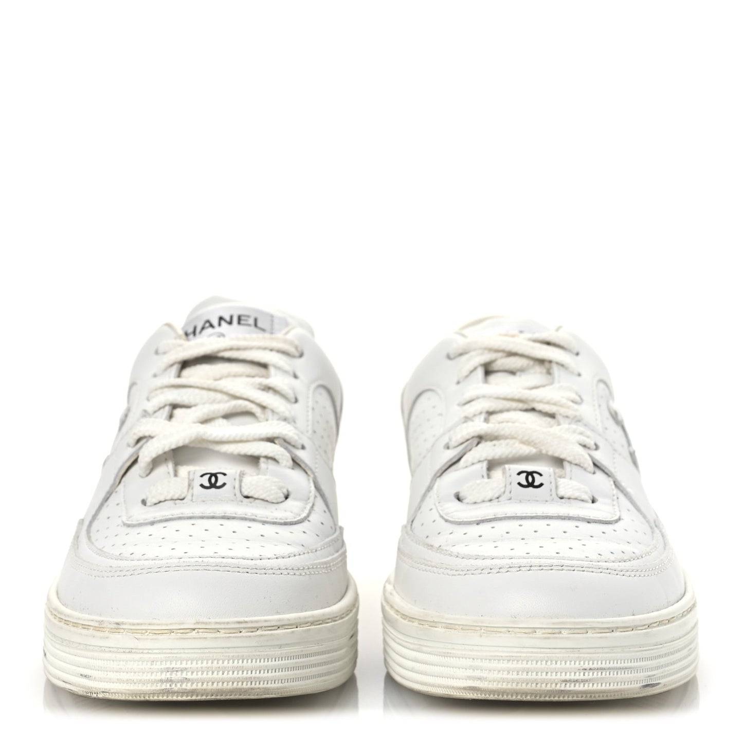 Calfskin Womens CC Sneakers 36.5 White