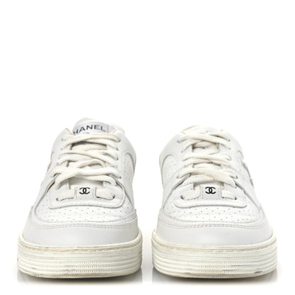 Chanel Calfskin Womens CC Sneakers 36.5 White 3 of 12