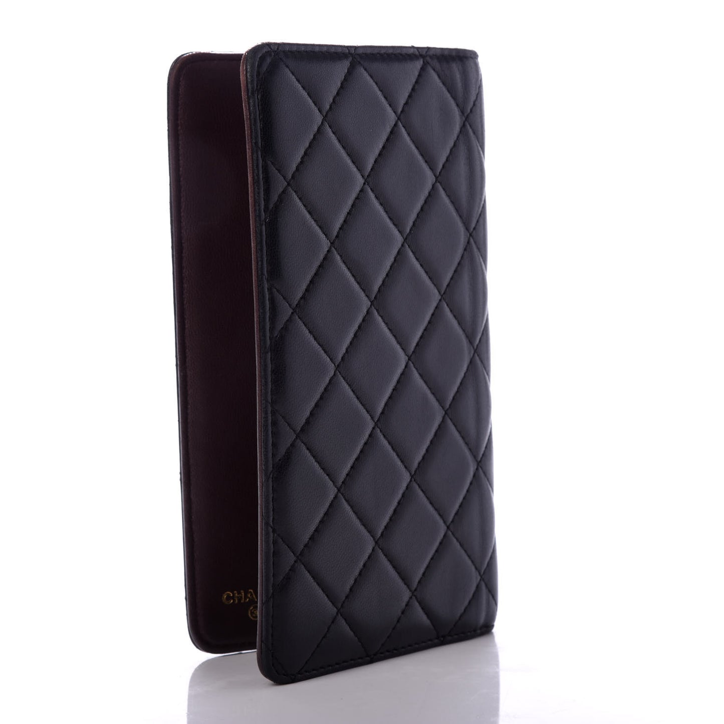 Lambskin Quilted Medium Agenda Cover Black