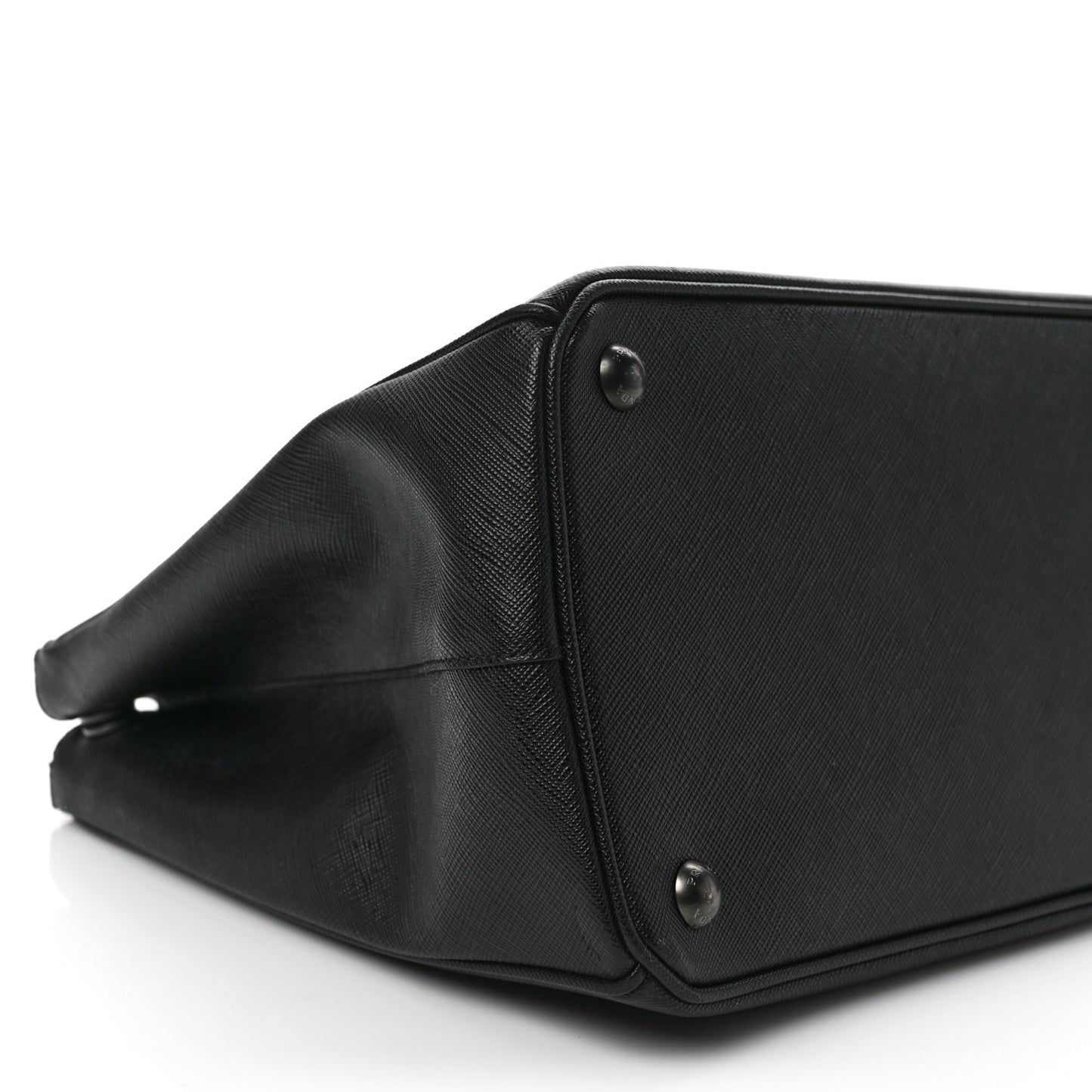 Saffiano Lux Monochrome Large Galleria Double Zip Tote Black