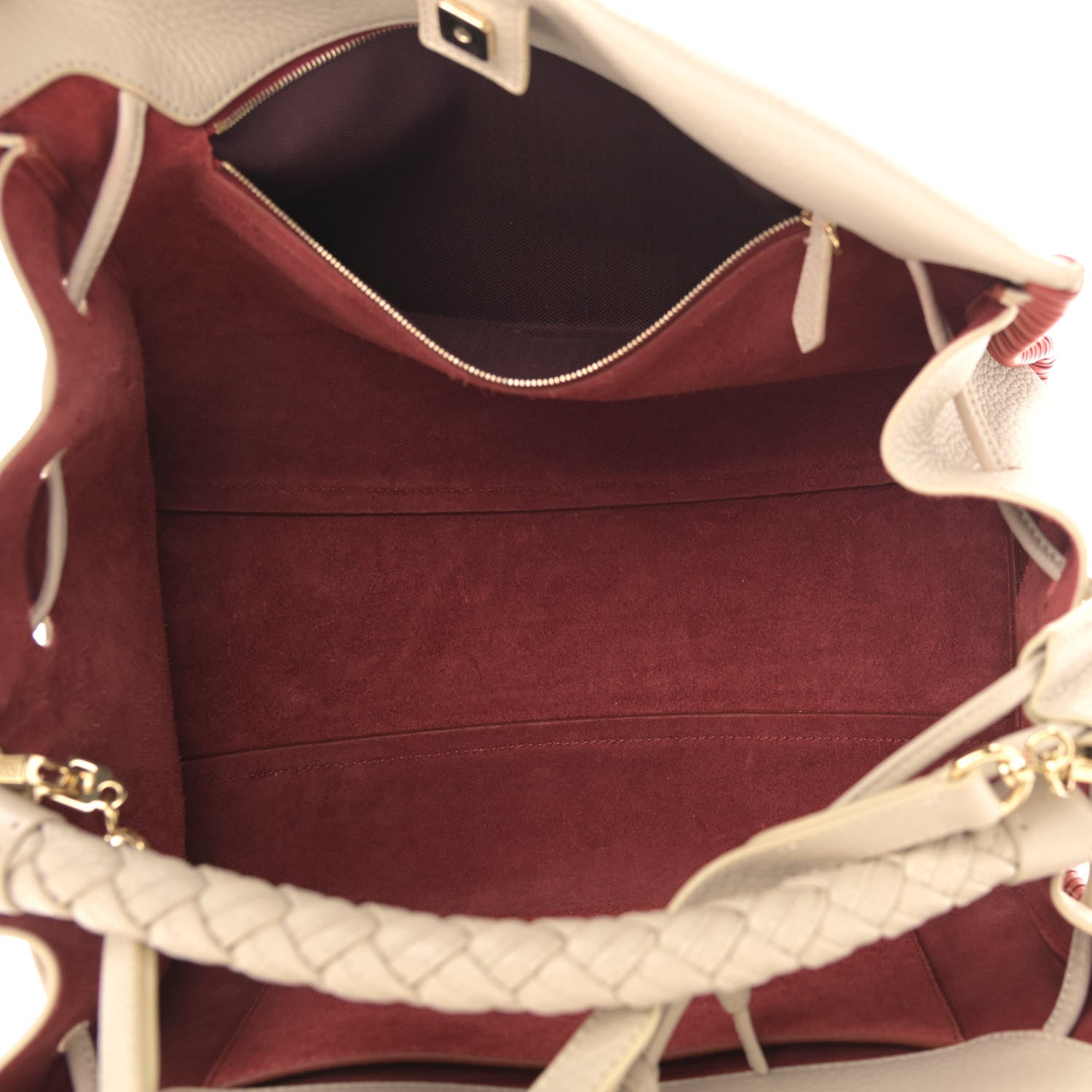 Mulberry Heavy Grain Braided Edge Iris Tote Chalk 5 of 15
