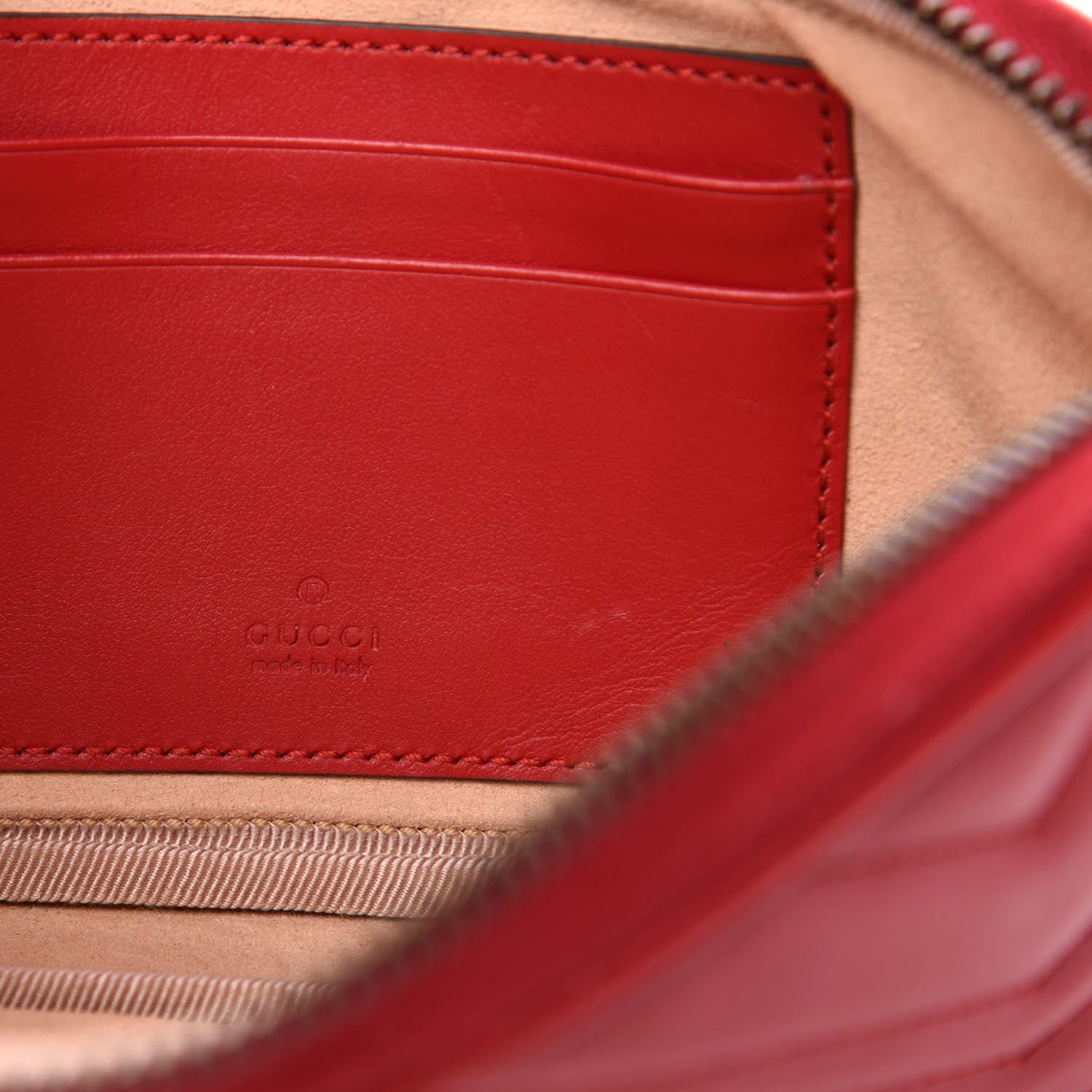 Gucci Calfskin Matelasse Mini GG Marmont Chain Crossbody Bag Hibiscus Red 6 of 10