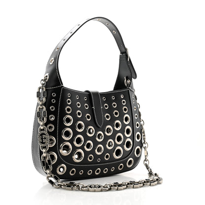 Gucci Calfskin Ha Ha Ha Jackie 1961 Eyelet Hobo Black 3 of 13