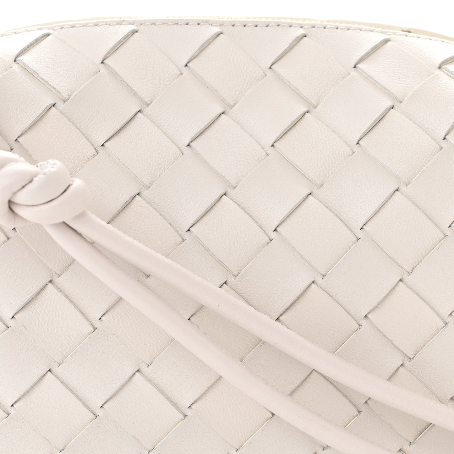 Nappa Intrecciato Mini Loop Camera Bag White