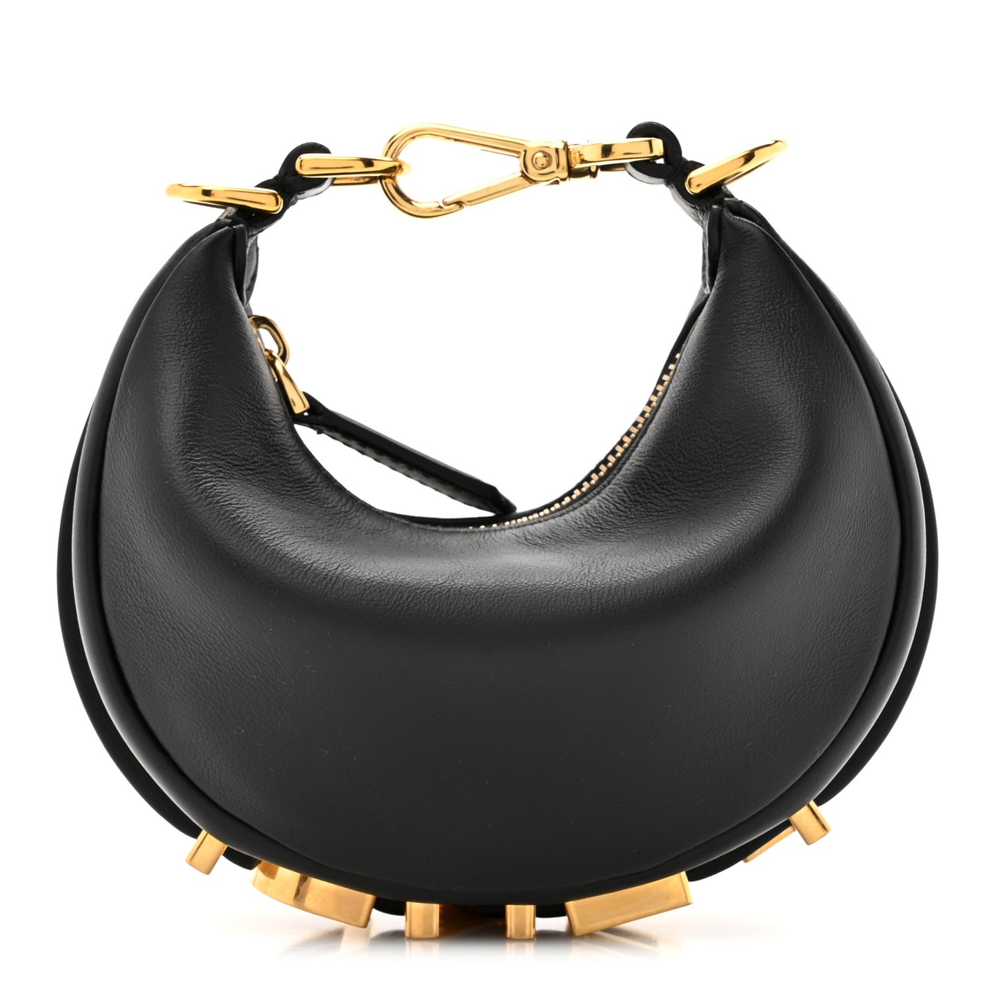 Vitello Grace Matte Nano Fendigraphy Hobo Charm Black