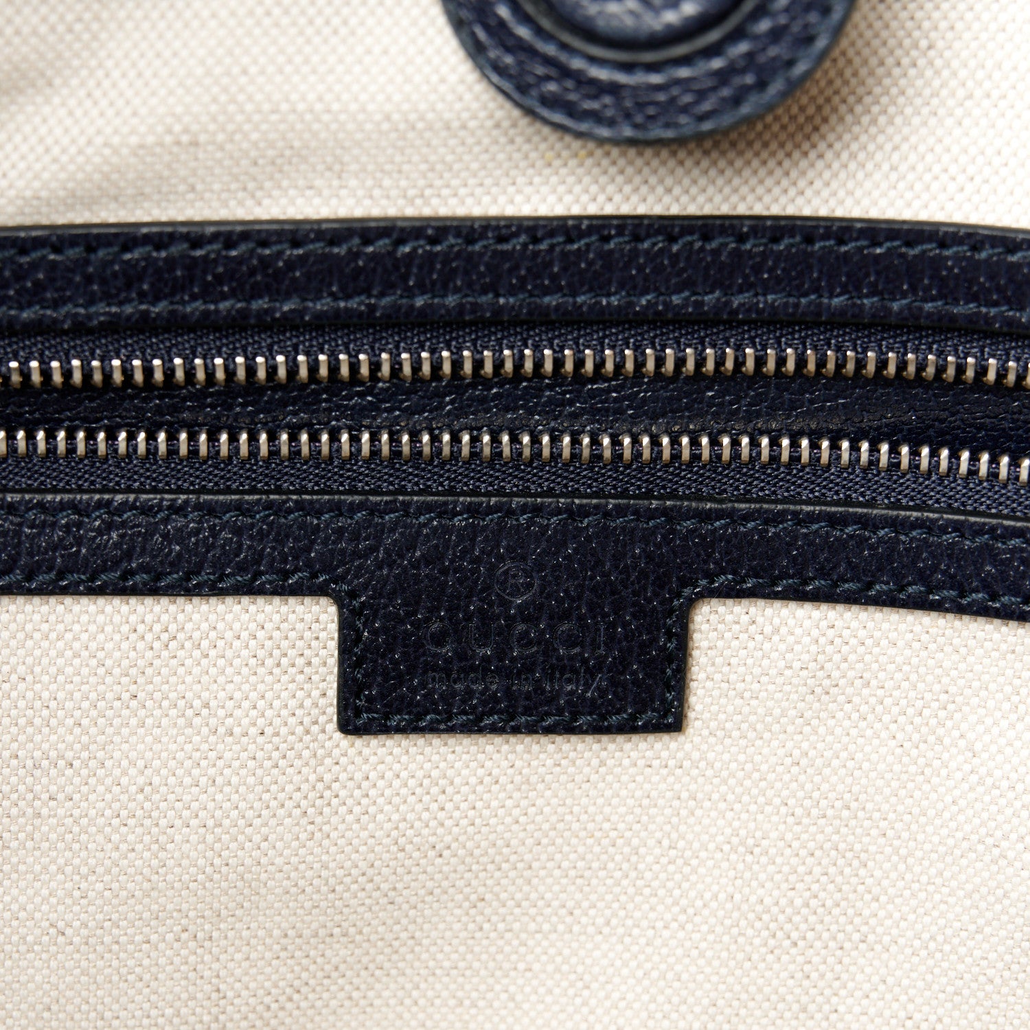 Gucci GG Supreme Monogram Textured Calfskin Web Medium Ophidia Shopping Tote Beige Blue 6 of 11