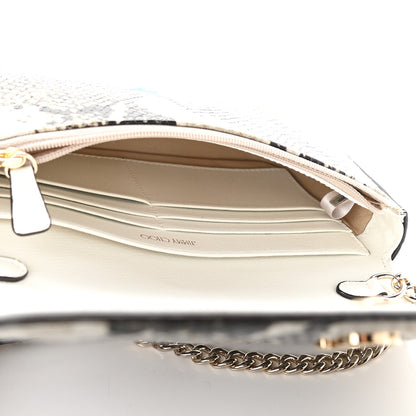 Jimmy Choo Elaphe Snakeskin Printed Wallet on Chain Light Stone 5 of 8