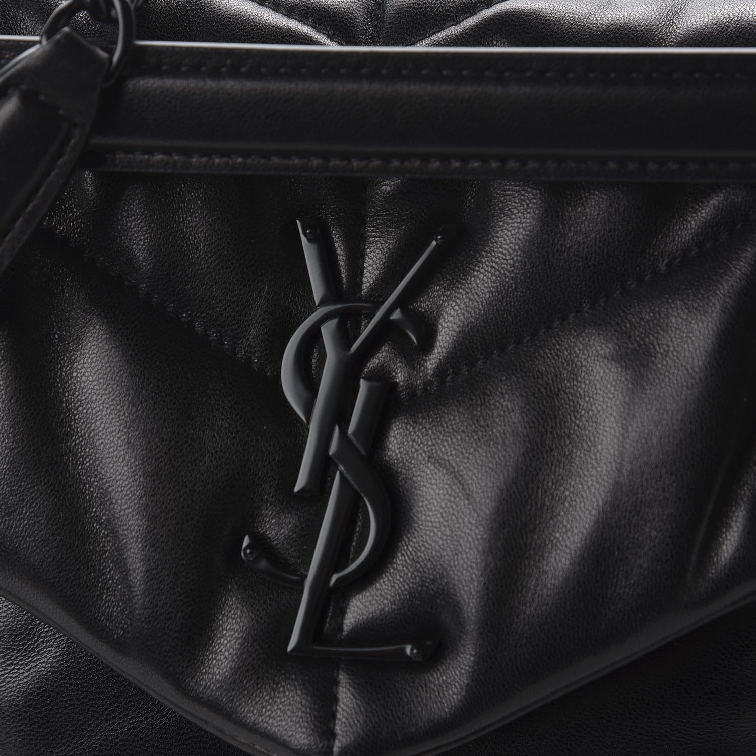 Saint Laurent Lambskin Quilted Small Loulou Puffer Monogram Chain Satchel Black 12 of 12