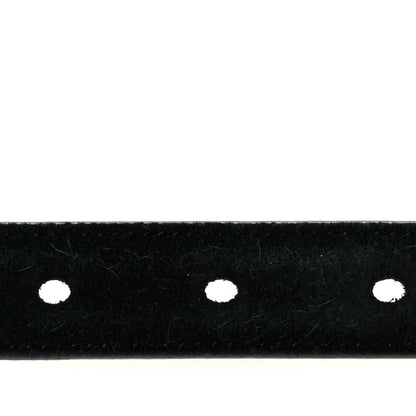 Saint Laurent Suede Monogram Cassandre Extra Thin Square Buckle Belt 80 32 Black 3 of 8