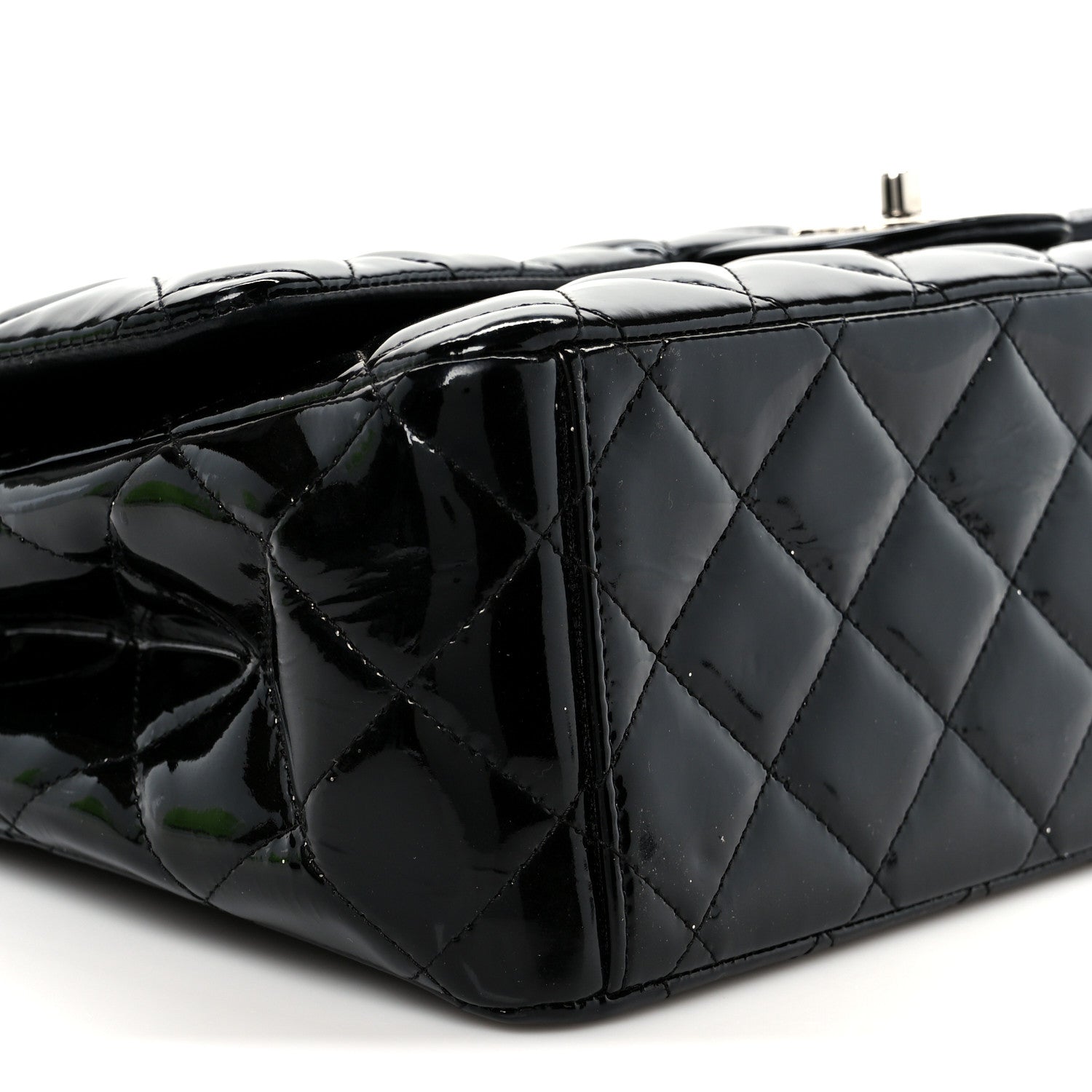 Chanel Patent Quilted Maxi Double Flap Black 10 of 11
