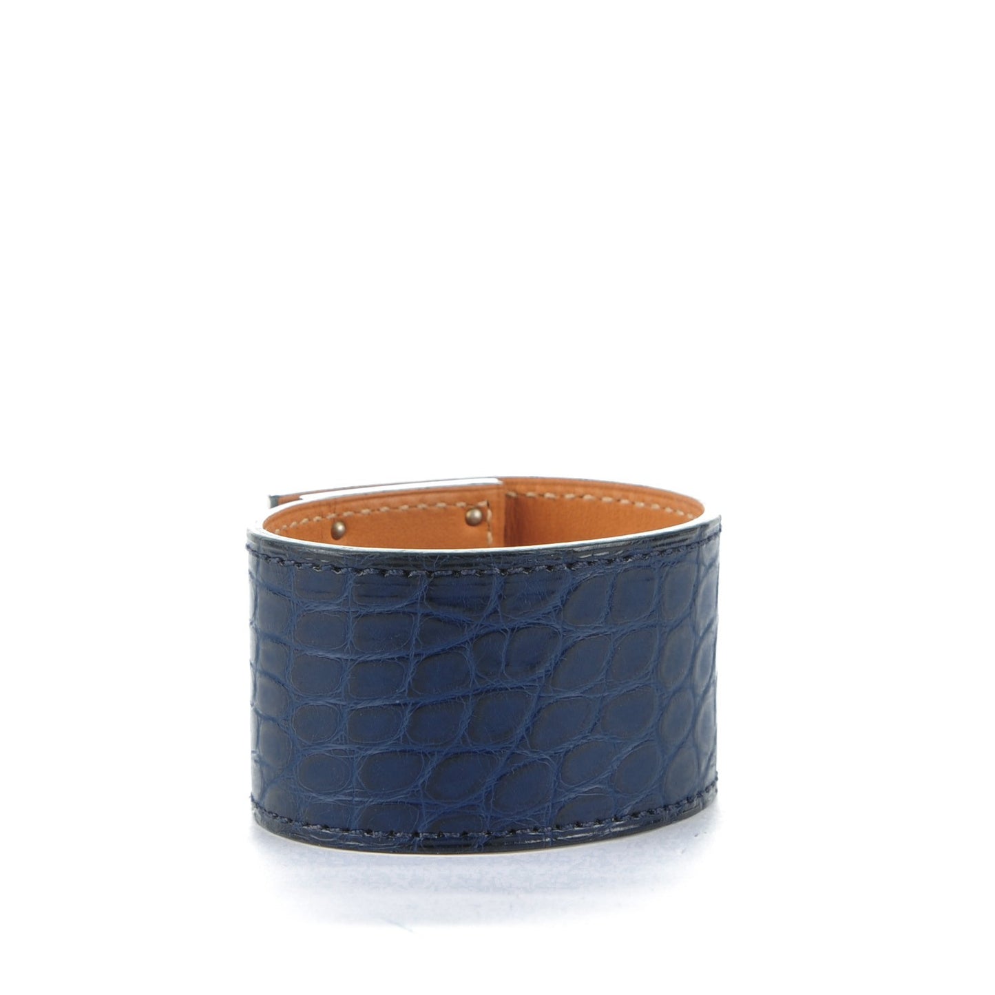 Matte Alligator Kelly Dog Cuff Bleu De Malte